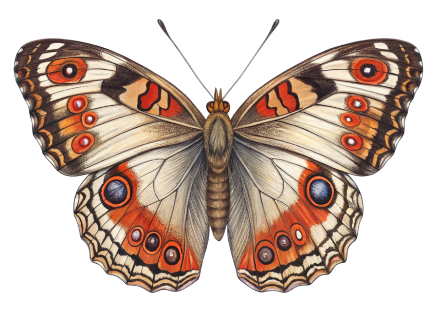 Colorful  Patterns Butterfly PNG