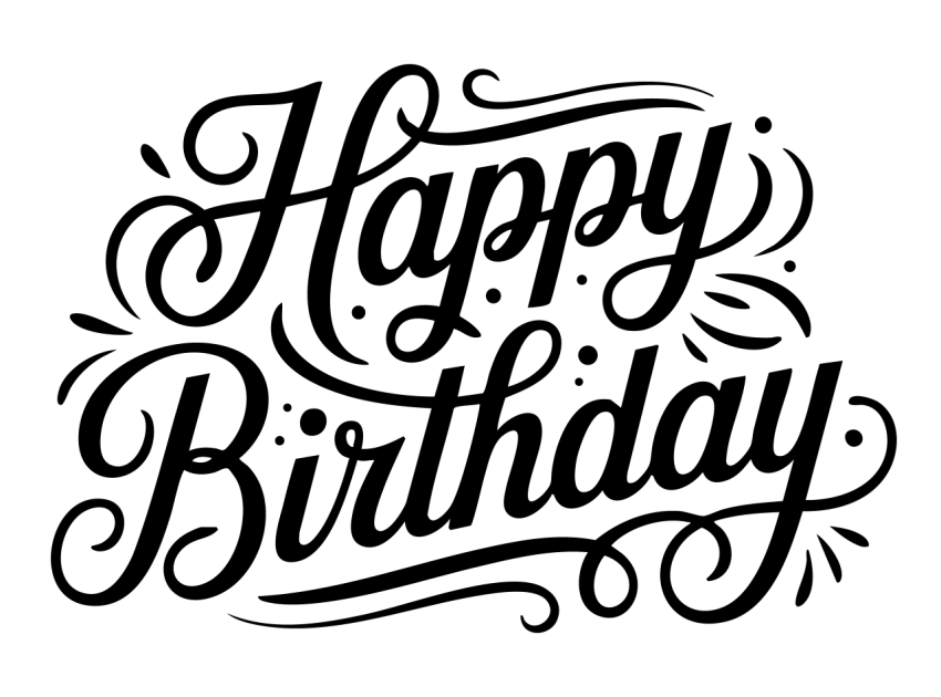 Happy birthday text design png