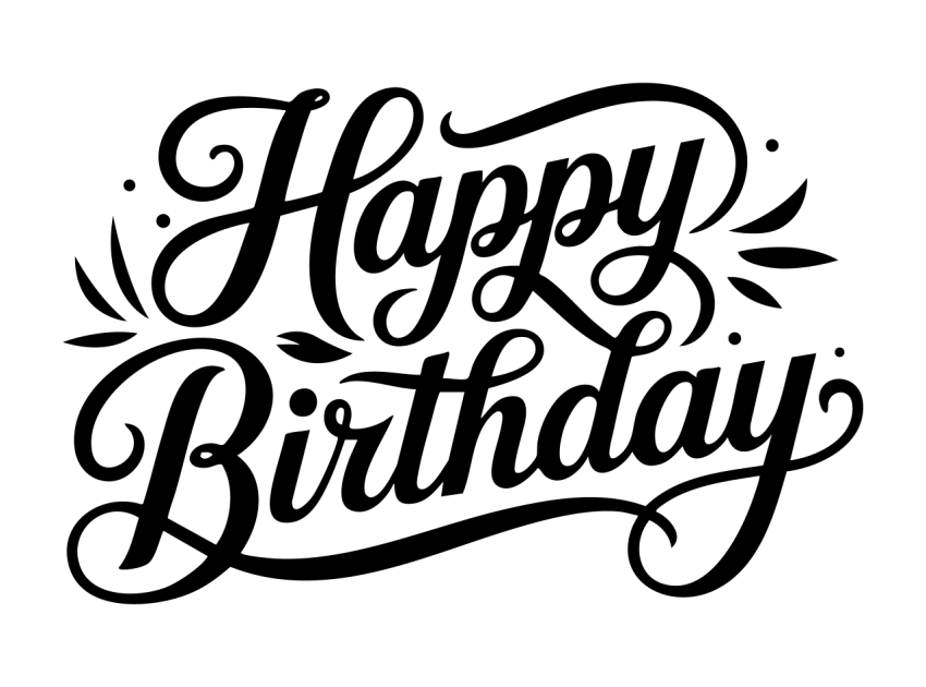 Happy Birthday Lettering  Png