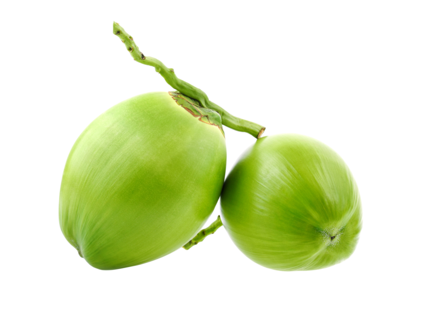 Green coconuts on transparent background png