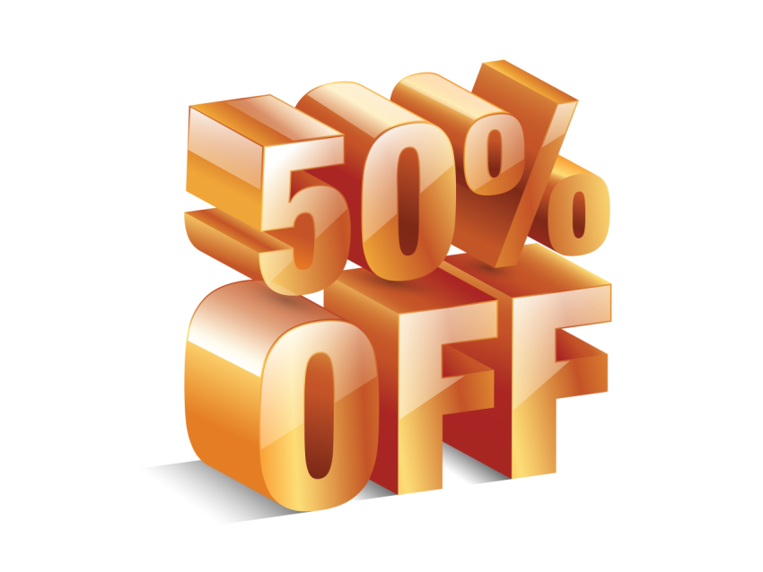 3D Text 50% Off Png Tag Free Download