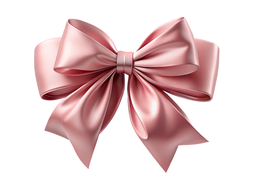 Pink Satin Decorative Bow Png