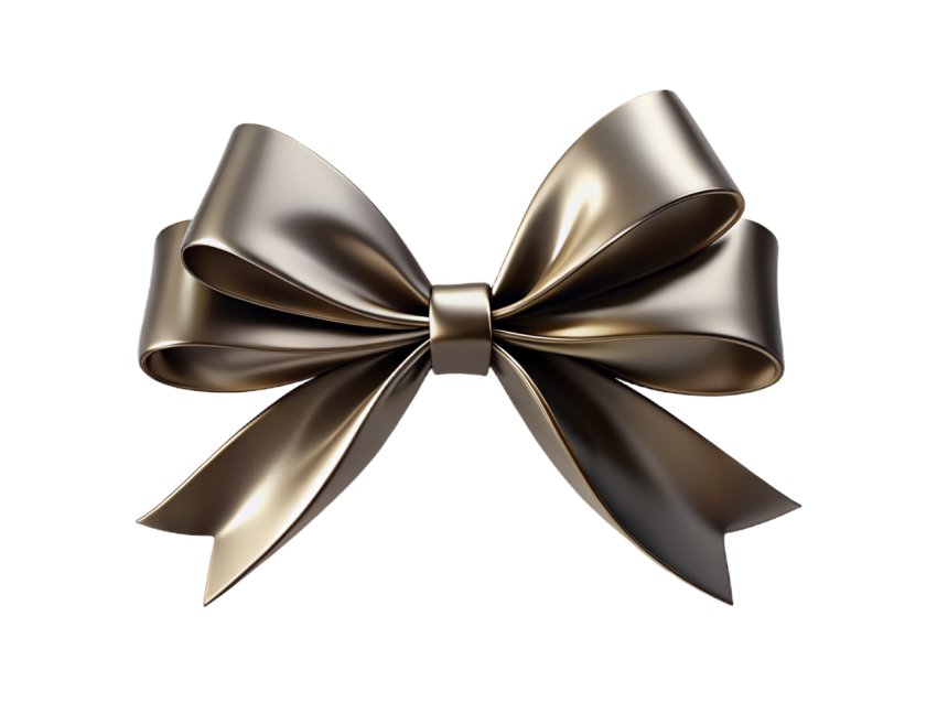 Elegant Black Bow on transparent Background