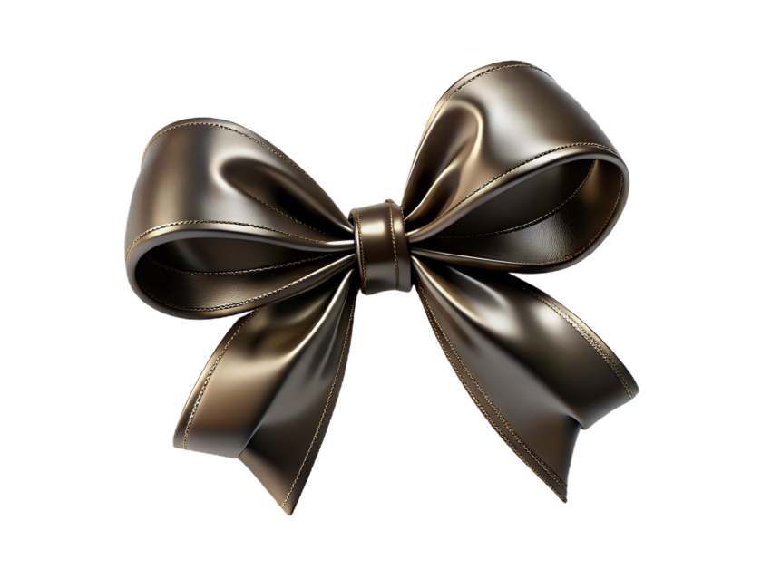 Elegant Black Bow on transparent Background