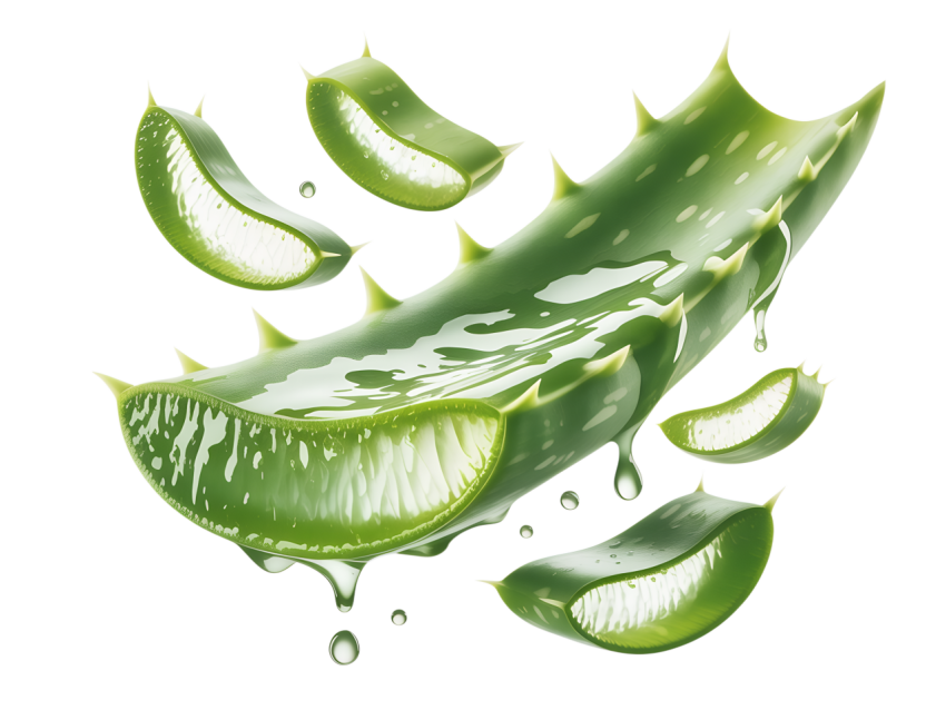 Fresh Aloe Vera Slices on Transparent Background Png