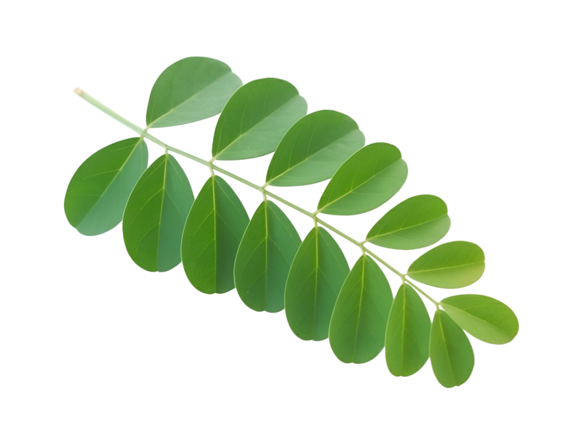 Fresh Green Moringa Leaf Branch on Transparent background