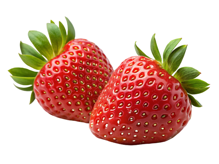 Fresh Strawberry Isolated on Transparent Background