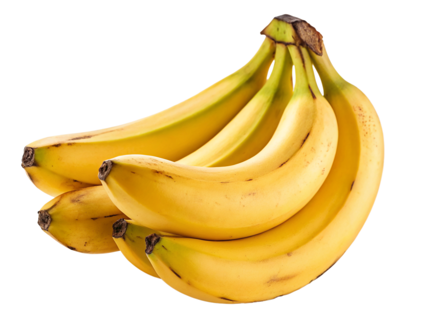 Yellow Bananas on Transparent Background