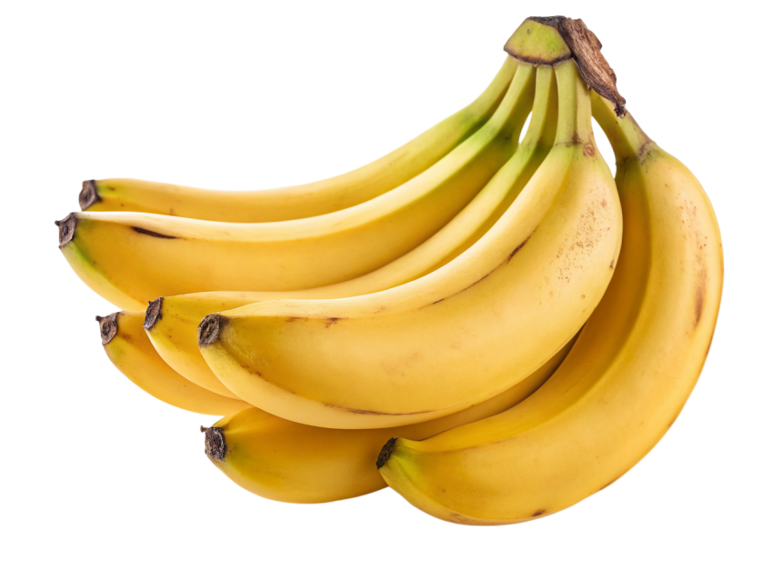 Fresh Bananas cluster on Transparent Background