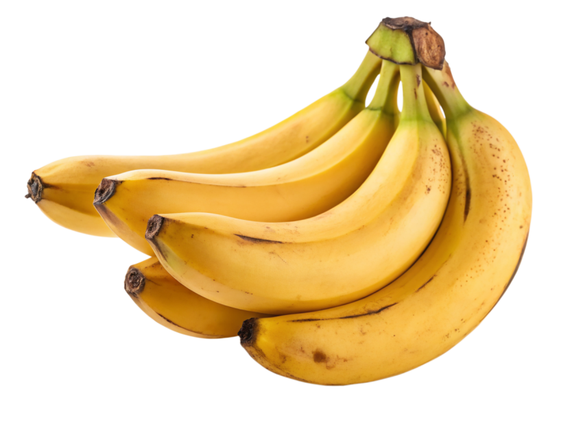 Fresh Bananas cluster on Transparent Background