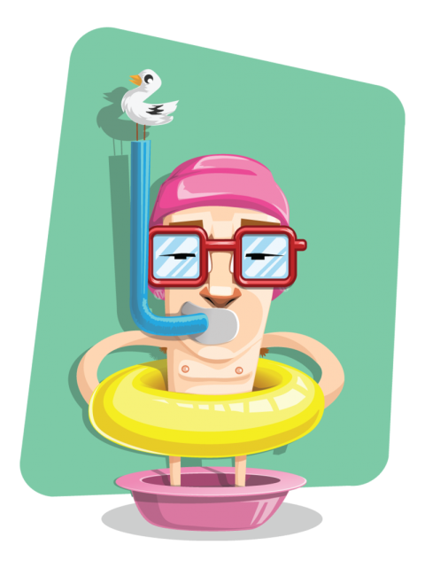 Good to Swim Cartoon Character Free Png