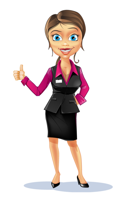 Making Thumbs Up Business Women Cartoon Character