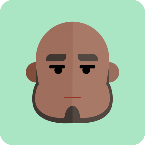 Avatar Dark Skin with Beard PNG