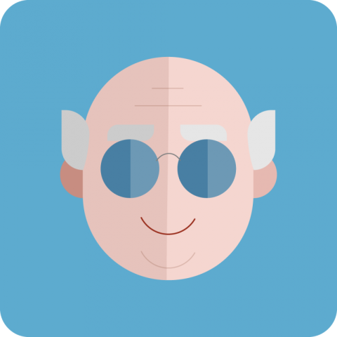 Avatar Old Man with Glasses PNG