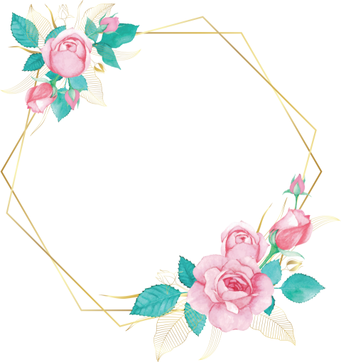 Watercolor Flower Frame Design