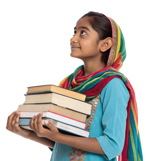 Young indian school girl student png image