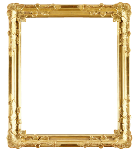 Golden photo frame png image