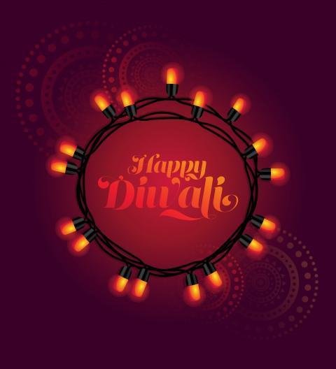 Happy Diwali Wishes Background Template