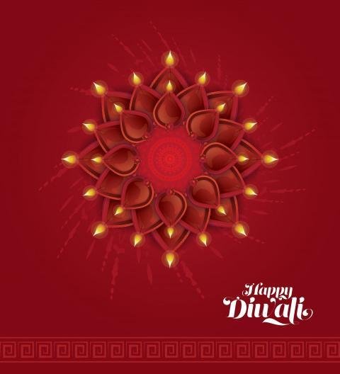 Happy Diwali Wishes Background Template