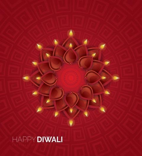Happy Diwali Wishes Background Template