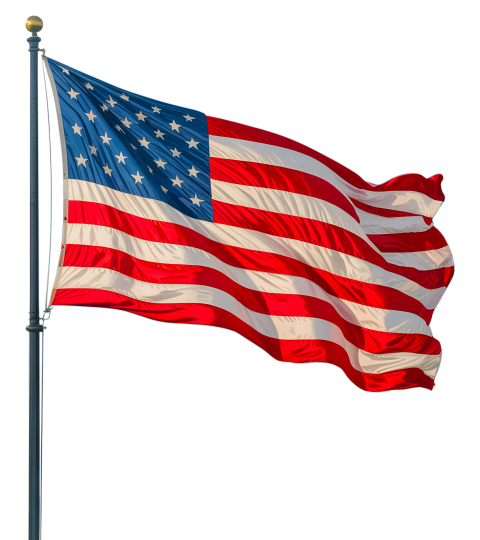Illustration of the American Flag Waving Png