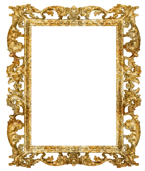 Vintage golden frame png image