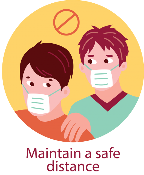 Maintain a Safe Distance Awareness Cartoon Png