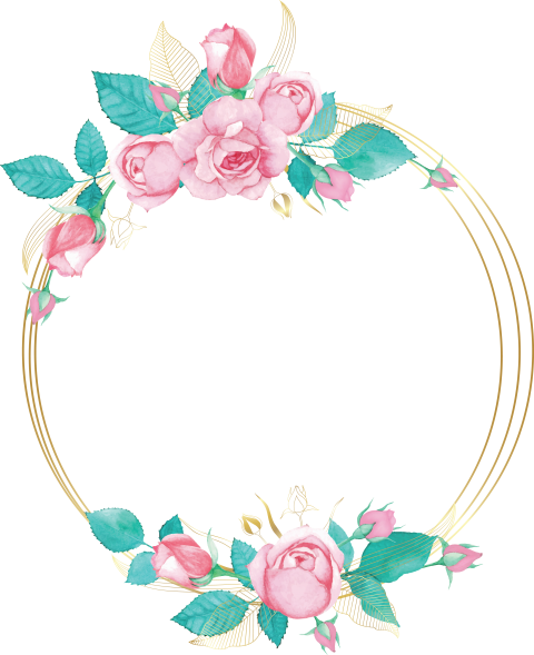 Watercolor Isolated Flower Frame Design