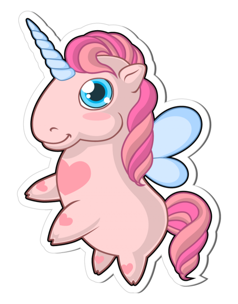 Standing Unicorn Cartoon Sticker Png