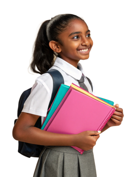 Young school girl student png image