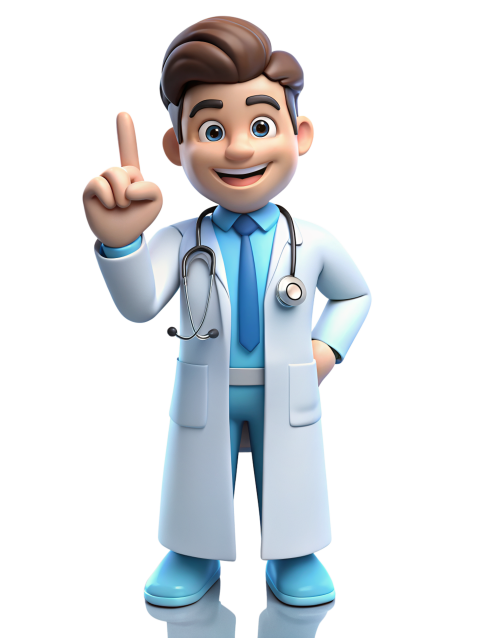 Cartoon Male Doctor with Stethoscope Png
