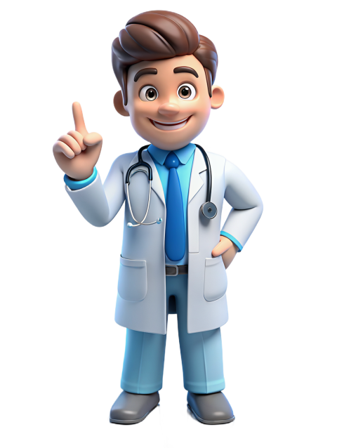 Cartoon Male Doctor with Stethoscope Png