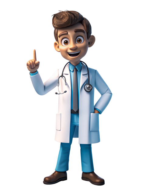 Cartoon Male Doctor with Stethoscope Png