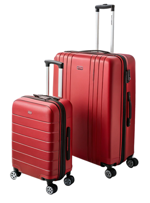 Red travel luggage bags png