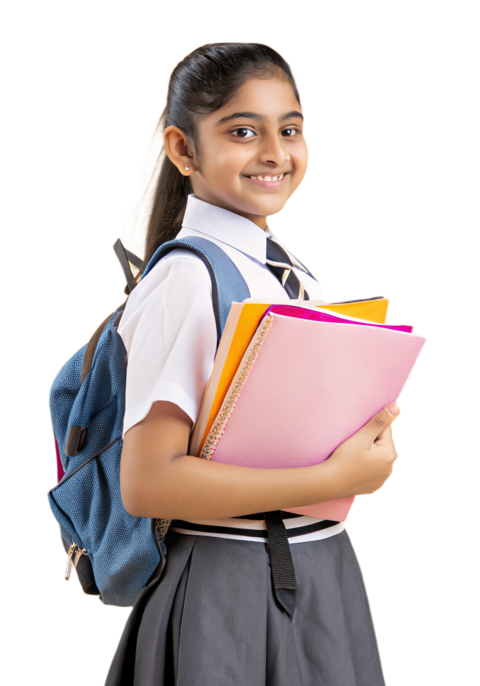 Young indian school girl student png image