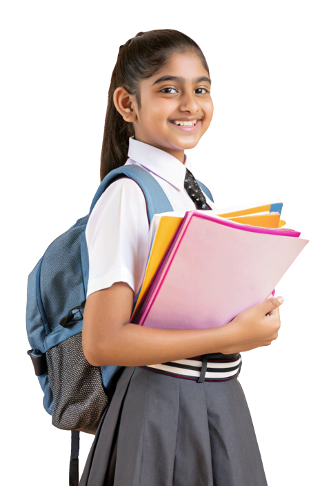 Young indian school girl student png image