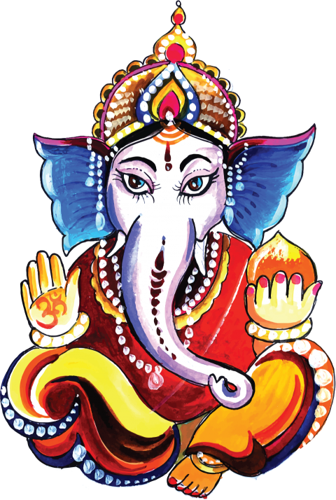 Lord Ganesh Watercolor Template Design