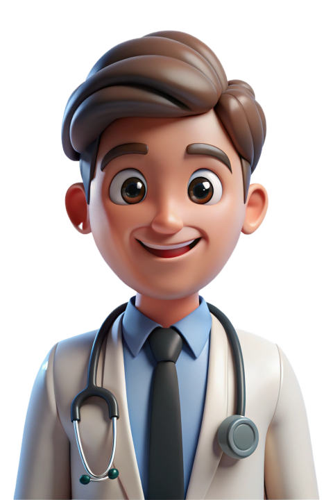 Cartoon Male Doctor with Stethoscope Png