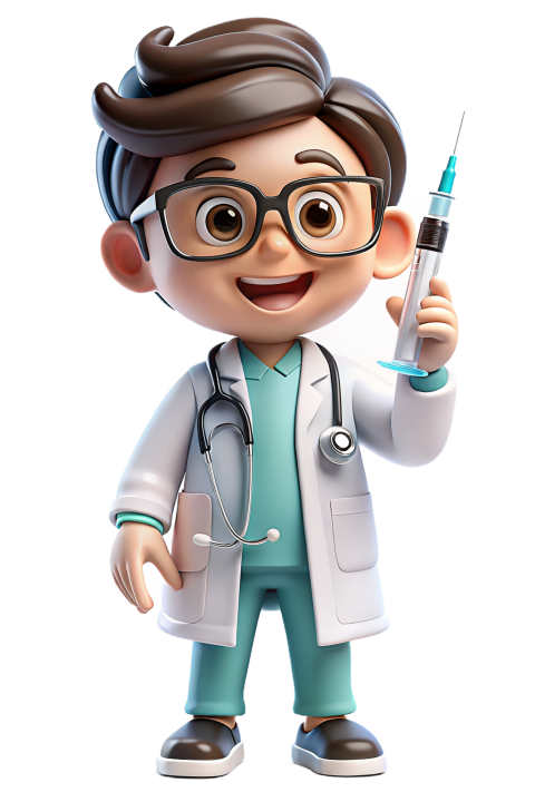 Cartoon Male Doctor with Stethoscope Png
