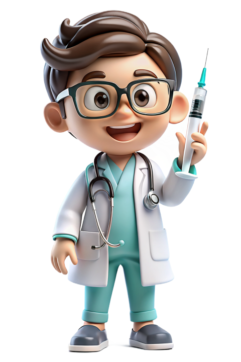 Cartoon Male Doctor with Stethoscope Png