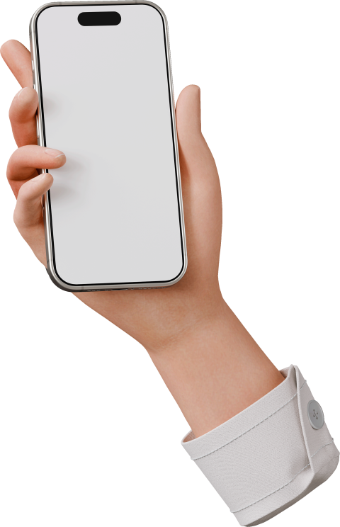 3d Hand Holding Smartphone With Transparent Background