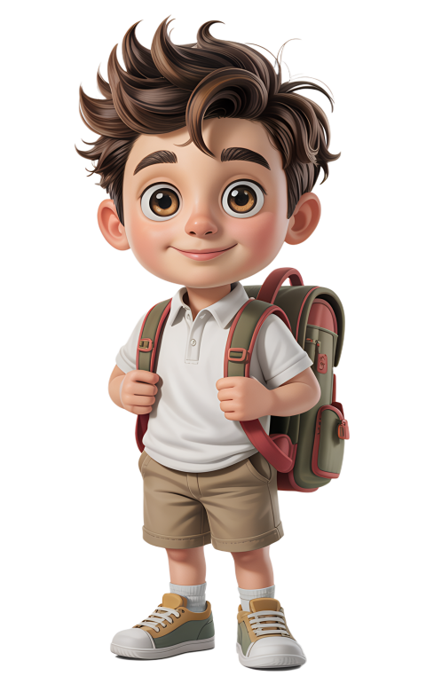 Happy Young Boy Smiling and Ready for School With a Backpack