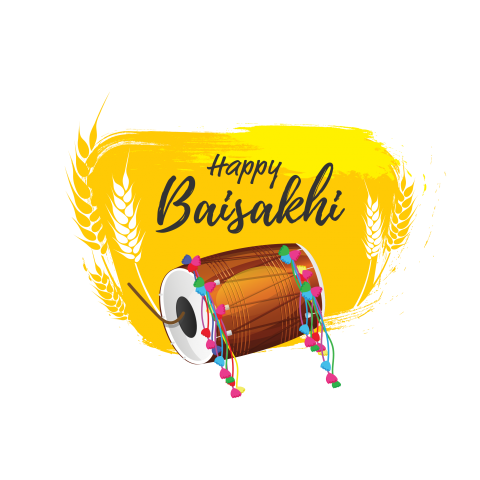 Happy Baisakhi Festival Wishing Background Png