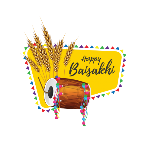 Happy Baisakhi Festival Wishing Background Png