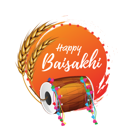 Happy Baisakhi Festival Wishing Background Png