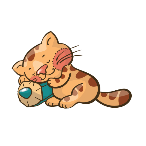 Cute Cat and Pancil Png