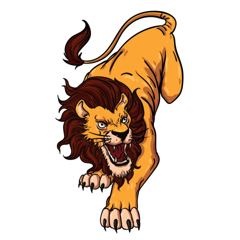 Aggressive lion gesture Cartoon