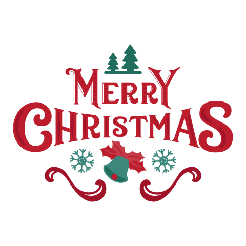 Merry Christmas Lettering Badge PNG