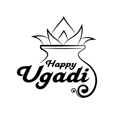 Happy Ugadi Wish Sticker Template PNG