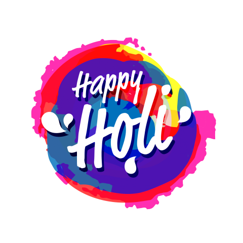 Happy Holi Wish Sticker Design PNG